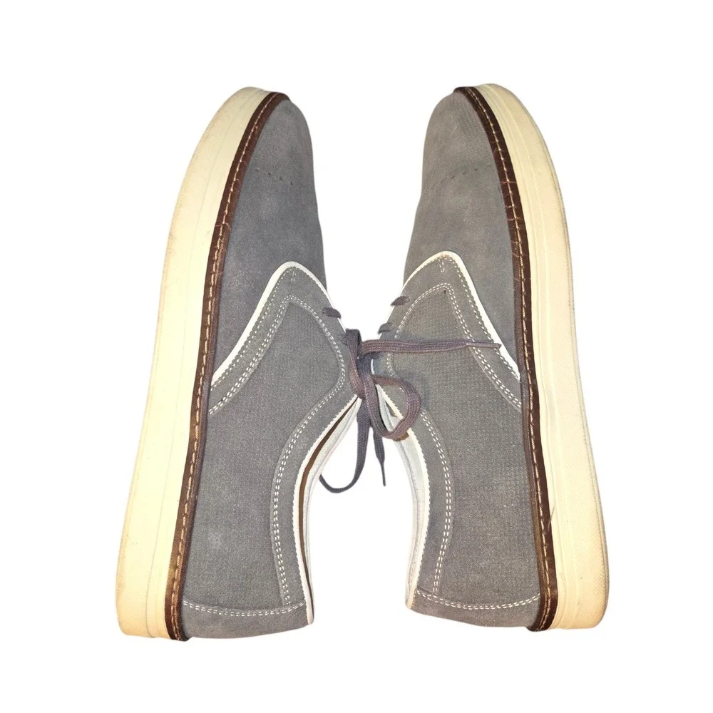 Johnston & Murphy Denby Lace Up Sneakers Mens 9M Gray Perforated Suede 27-1447